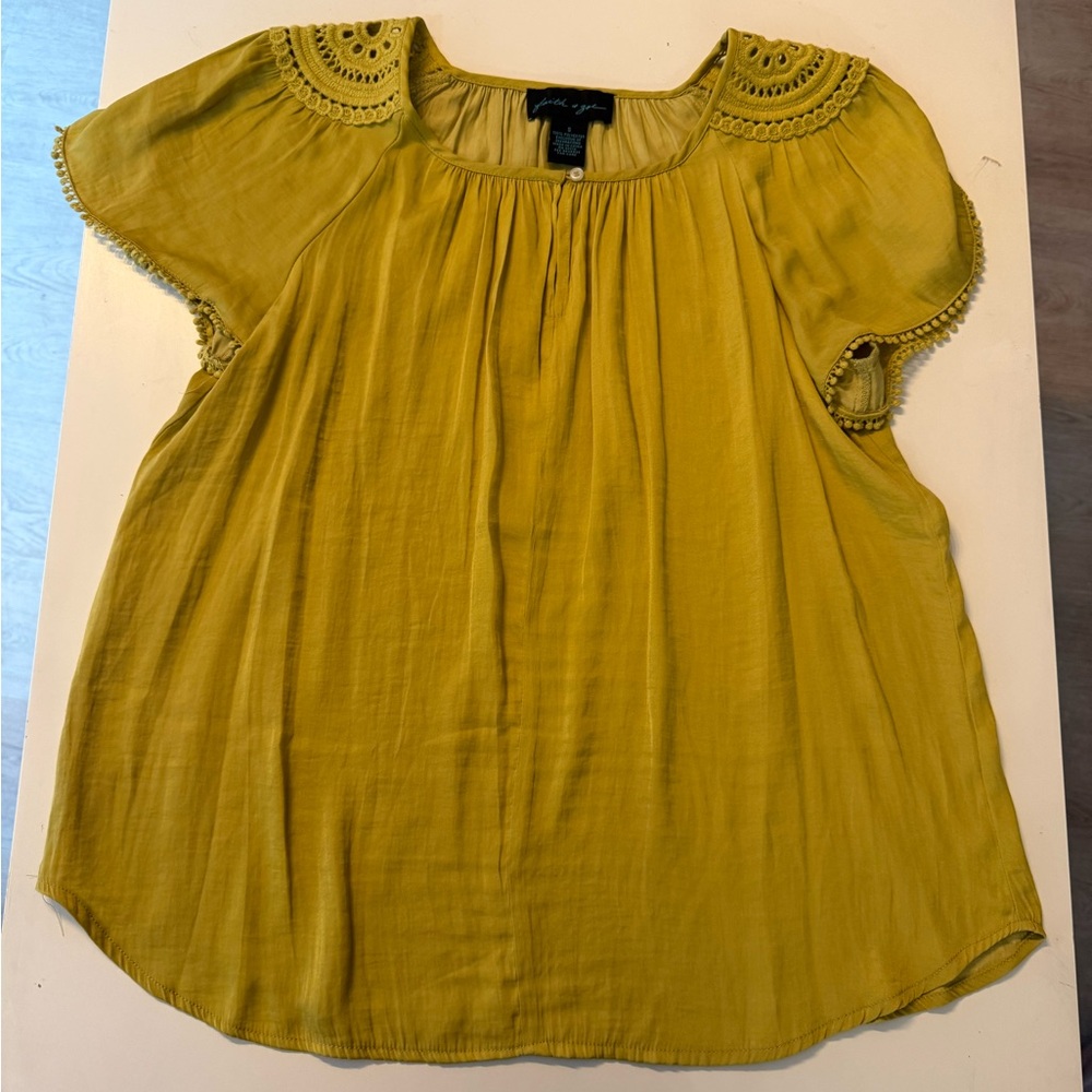 faith and zoe yellow peasant blouse Small